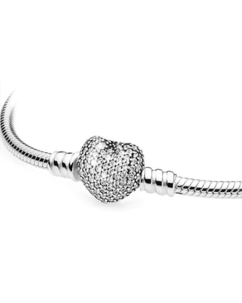 Steffe Sterling Silver & Cubic Zirconia Pavé Heart Bracelet