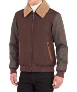 RAINFOREST Waxed Nylon Jacket with Faux Shearling Collar