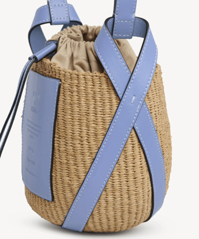 Chloe X Mifuko Small Straw Basket Crossbody Bag In Blue