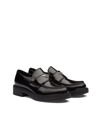 Prada Brushed Leather Loafers