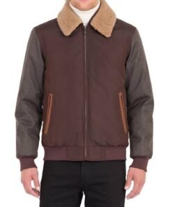 RAINFOREST Waxed Nylon Jacket with Faux Shearling Collar