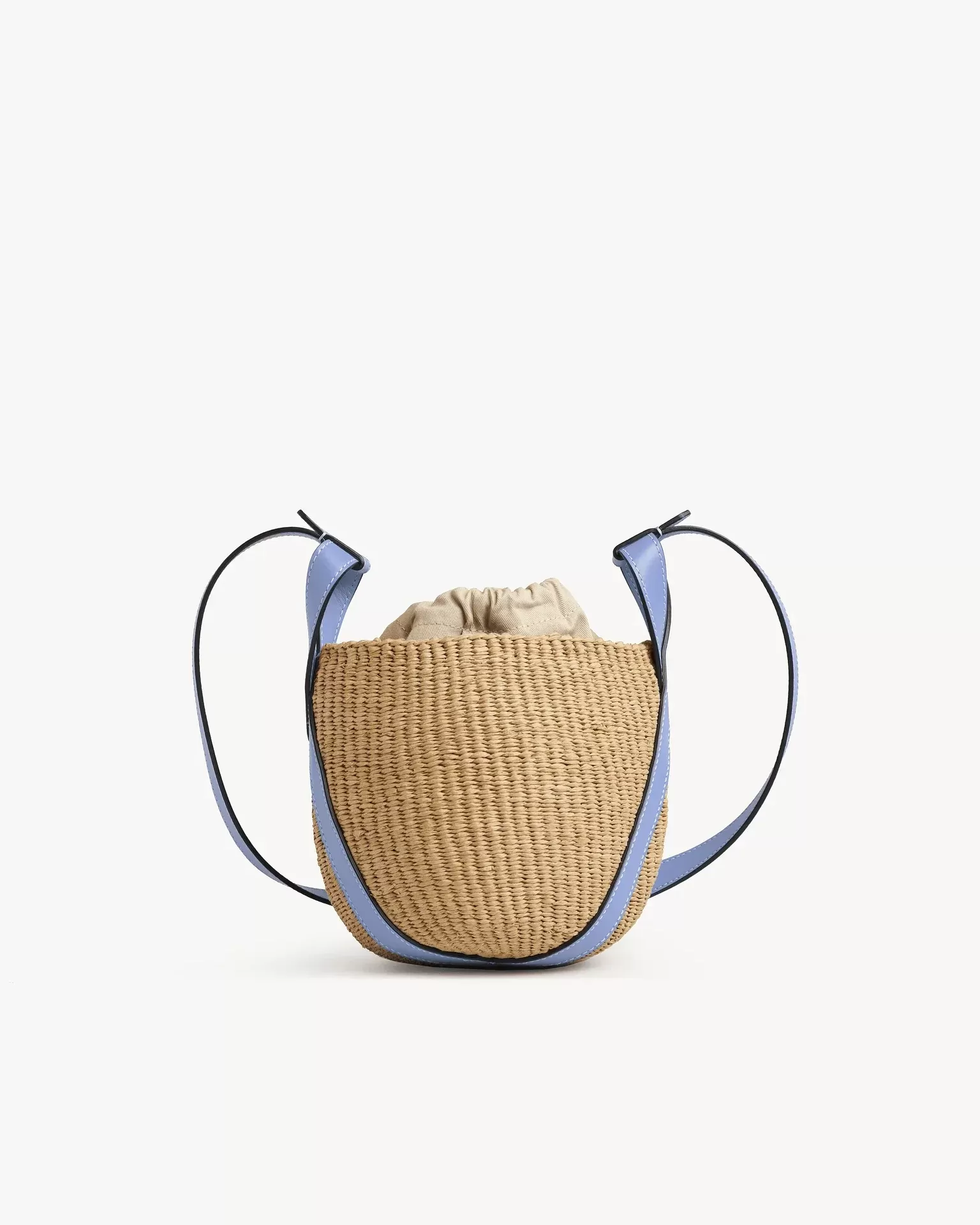 Chloe X Mifuko Small Straw Basket Crossbody Bag In Blue