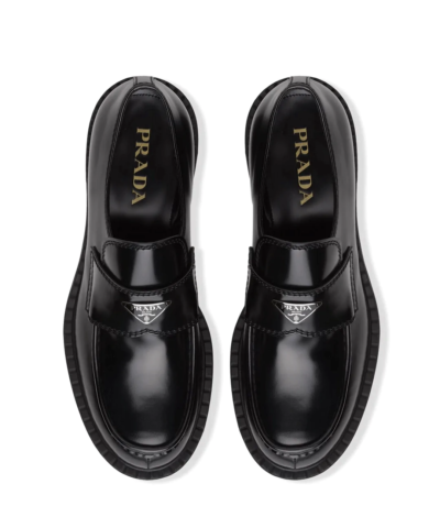 Prada Brushed Leather Loafers