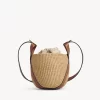 Chloe X Mifuko Small Straw Basket Crossbody Bag In Brown