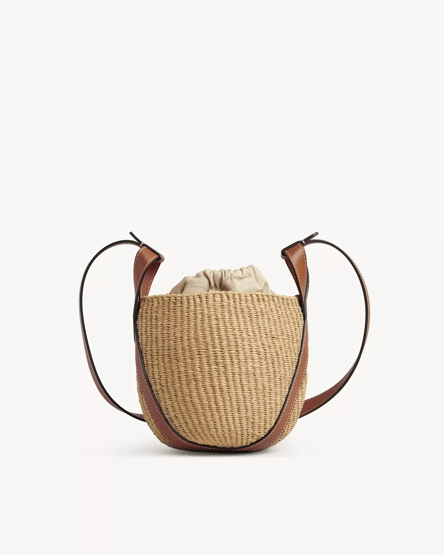 Chloe X Mifuko Small Straw Basket Crossbody Bag In Brown