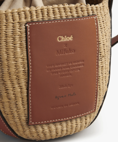 Chloe X Mifuko Small Straw Basket Crossbody Bag In Brown