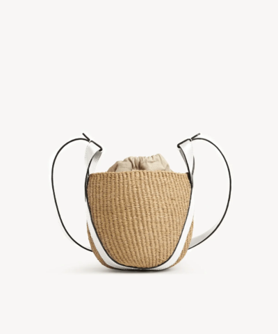 Chloe X Mifuko Small Straw Basket Crossbody Bag In White