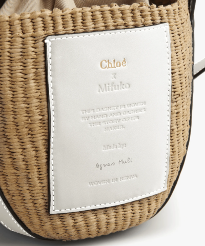 Chloe X Mifuko Small Straw Basket Crossbody Bag In White