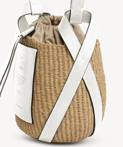 Chloe X Mifuko Small Straw Basket Crossbody Bag In White