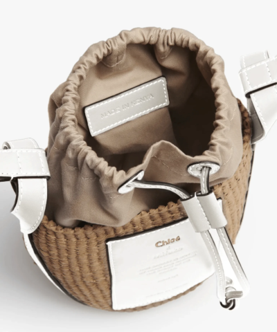 Chloe X Mifuko Small Straw Basket Crossbody Bag In White