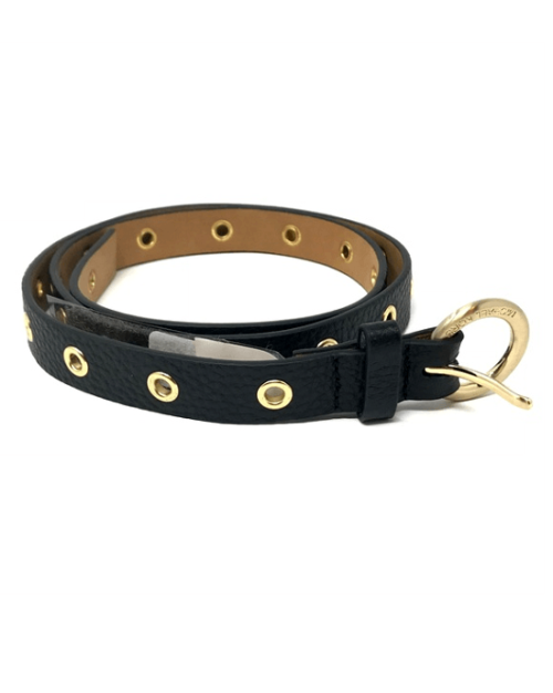 Michael Kors Women's Genuine Leather Skinny Grommet Belt