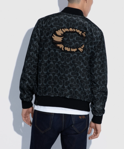 Coach X Michael B. Jordan Mummified Signature Reversible Leather Ma 1 Jacket