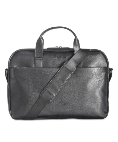 Men's Slim Faux-Leather Briefcase