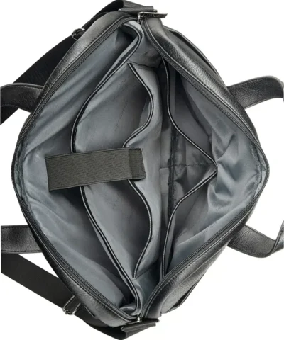 Men's Slim Faux-Leather Briefcase