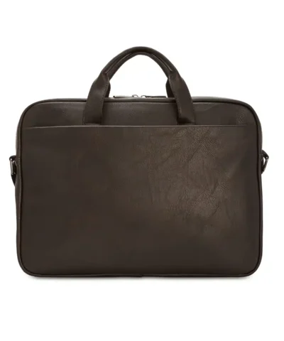 Men's Slim Faux-Leather Briefcase