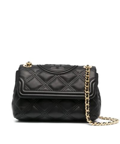 Tory Burch Small Fleming Distressed Convertible Shoulder, Black