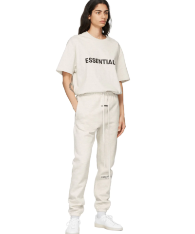 Essentials Boxy T-Shirt Applique Logo Buttercream