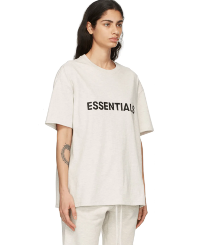 Essentials Boxy T-Shirt Applique Logo Buttercream