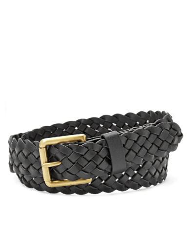 Fossil Woven Roller Buckle Belt Black