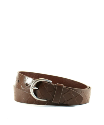 Fossil Embossed Leather Jean Belt