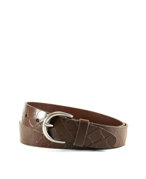 Fossil Embossed Leather Jean Belt