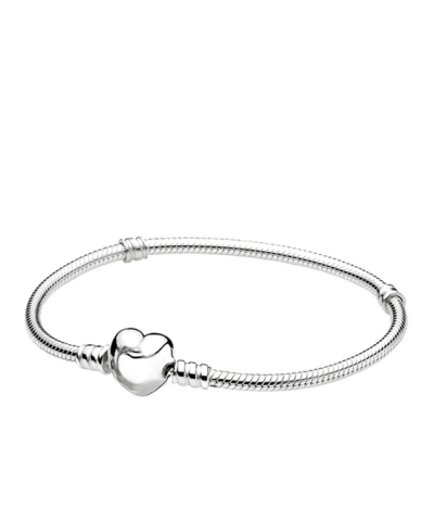 Steffe Sterling Silver Heart Clasp Bracelet