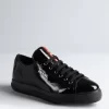 PRADA Prada Sport Black Patent Leather Low-Top Sneakers