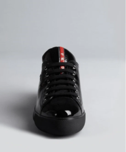 PRADA Prada Sport Black Patent Leather Low-Top Sneakers