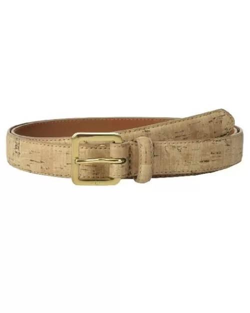 LAUREN RALPH LAUREN Grommet Holes Skinny Cork Belt natural