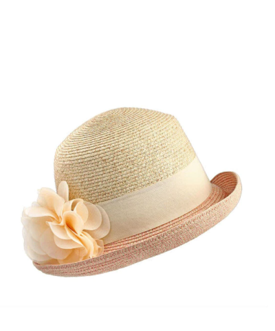 Nine West Pink Packable Flower Cloche Hat
