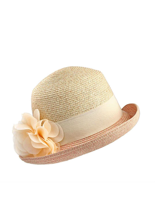 Nine West Pink Packable Flower Cloche Hat