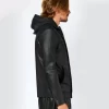 Emporio Armani Men's Hooded Leather Jacket