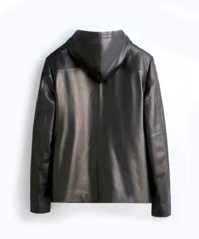 Emporio Armani Men's Hooded Leather Jacket