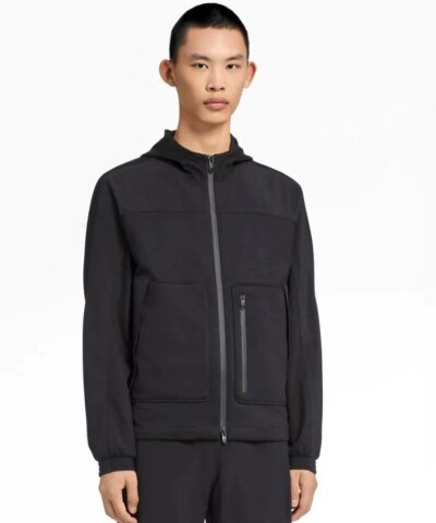 Z Zegna Techmerino™ 2-layers Wool Full Zip Hooded Sweatshirt