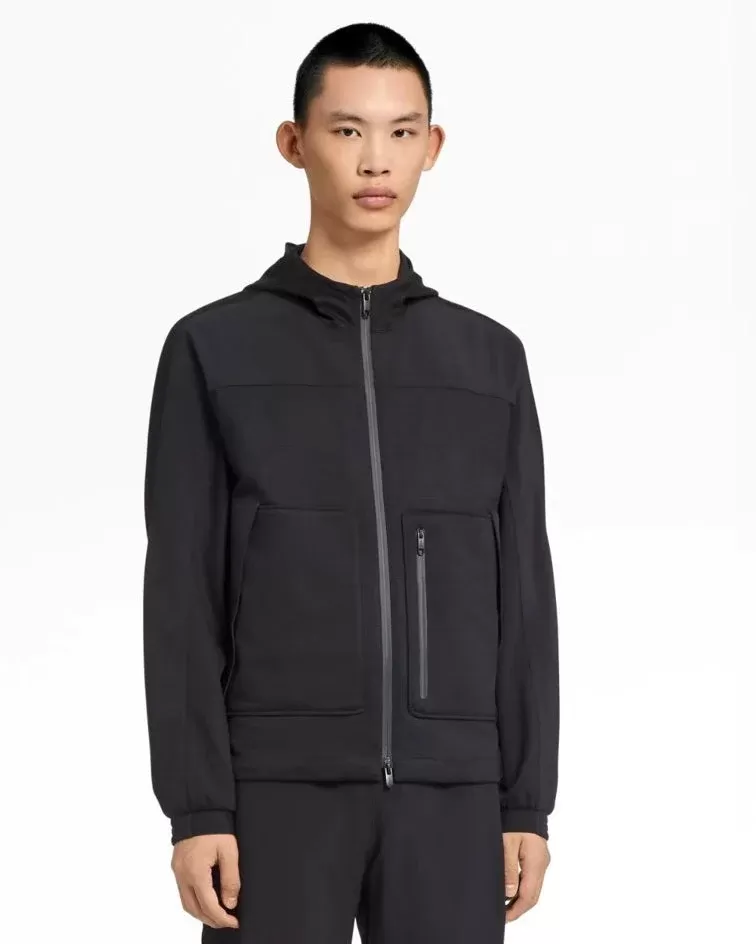 Z Zegna Techmerino™ 2-layers Wool Full Zip Hooded Sweatshirt