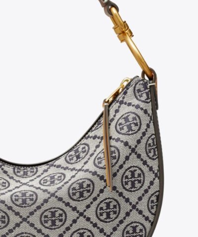 Tory Burch T Monogram Jacquard Mini Crescent Crossbody Bag