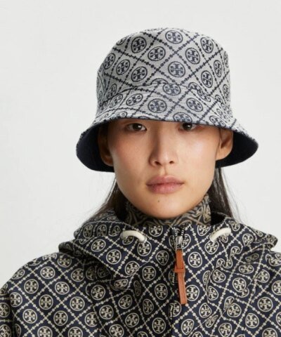 Tory Burch Short-Brim T Monogram Bucket Hat