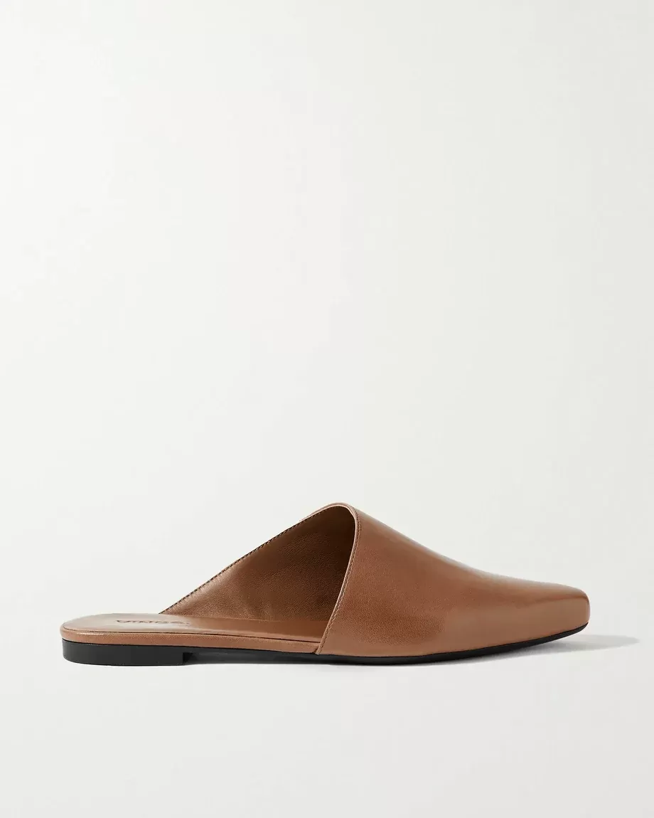 Vince Danna Leather Asymmetrical Flat Mule, Brown