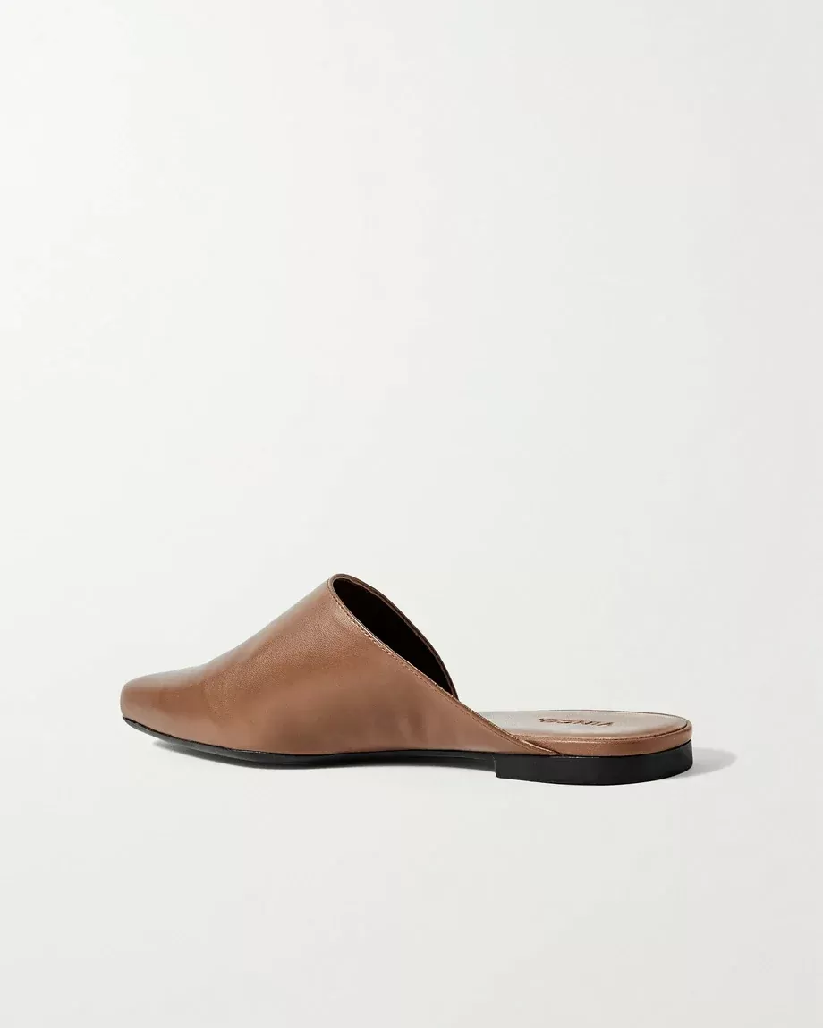 Vince Danna Leather Asymmetrical Flat Mule, Brown