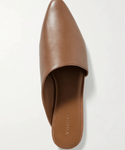 Vince Danna Leather Asymmetrical Flat Mule, Brown