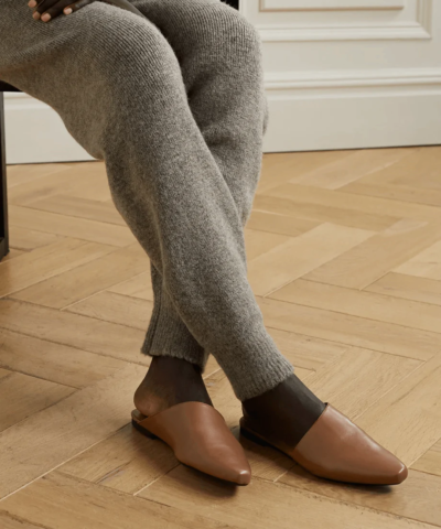 Vince Danna Leather Asymmetrical Flat Mule, Brown