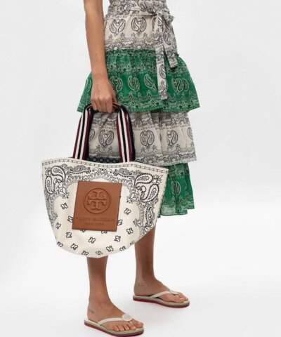 Tory Burch Gracie Reversible Printed Canvas Tote Bag