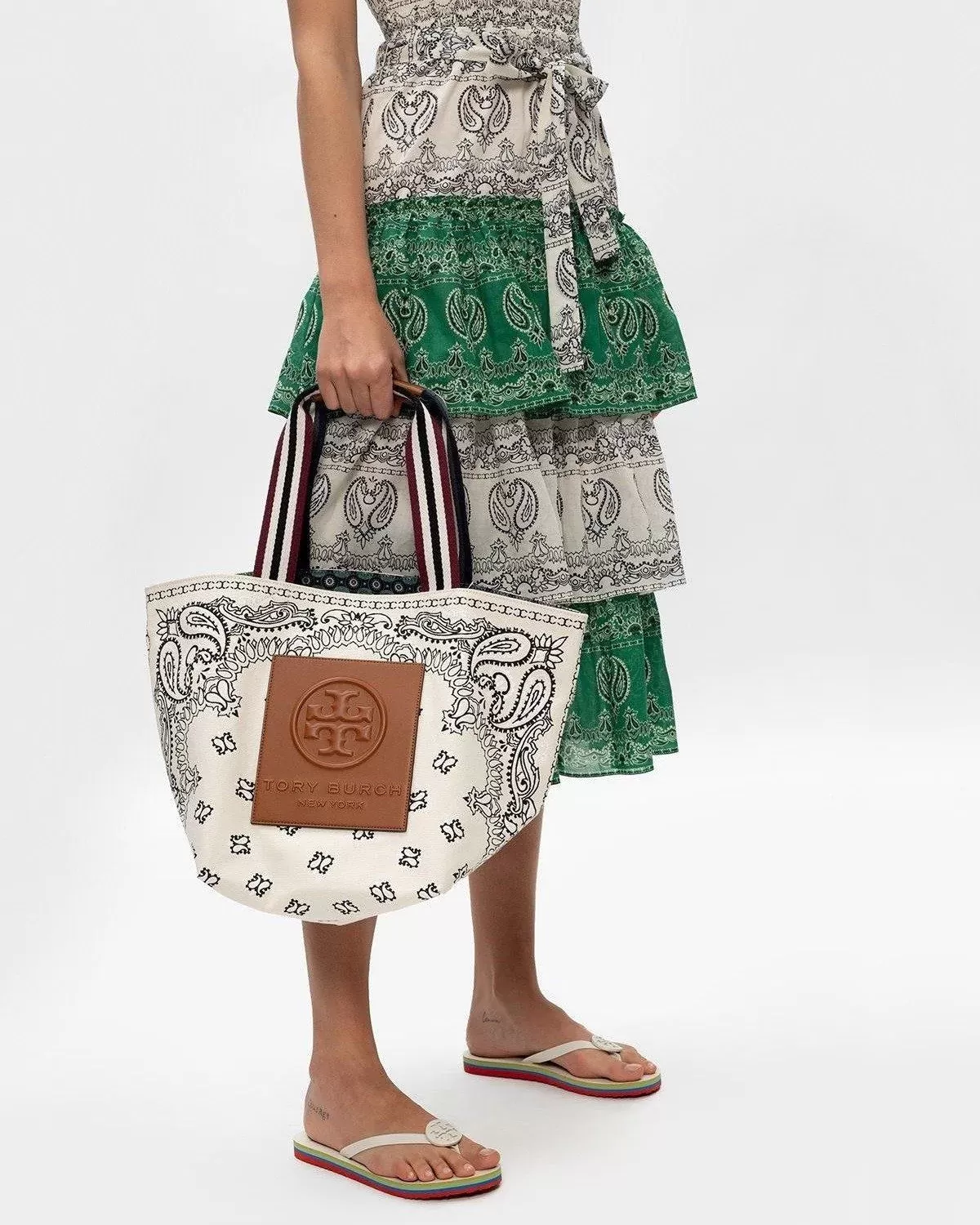 Tory Burch Gracie Reversible Printed Canvas Tote Bag