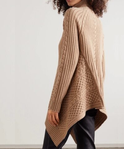 Alexander Mcqueen Wool & Cashmere Knit Flared Turtleneck Sweater