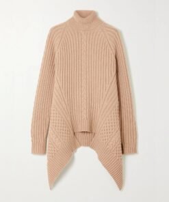 Alexander Mcqueen Wool & Cashmere Knit Flared Turtleneck Sweater