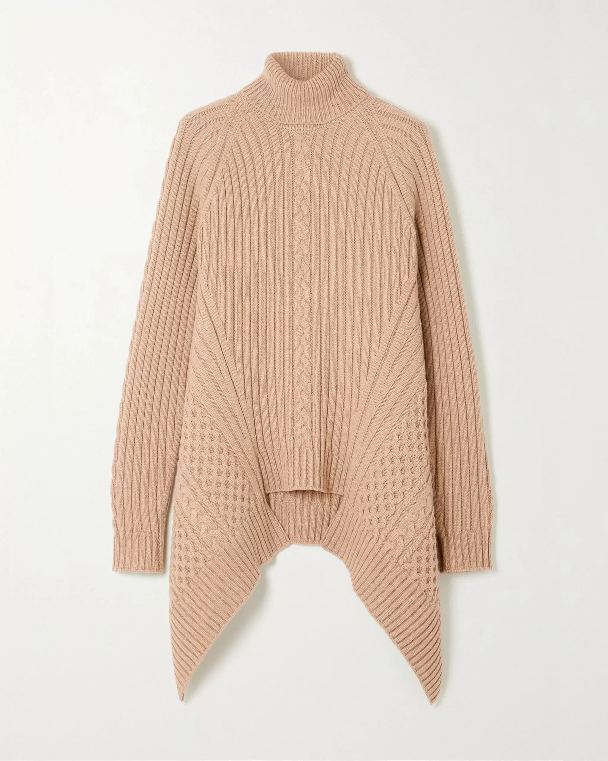 Alexander Mcqueen Wool & Cashmere Knit Flared Turtleneck Sweater