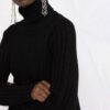 Alexander Mcqueen Black Draped Wool-Cashmere Roll-Neck Sweater