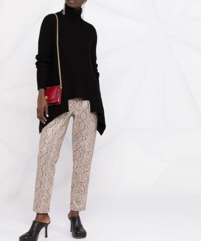 Alexander Mcqueen Black Draped Wool-Cashmere Roll-Neck Sweater