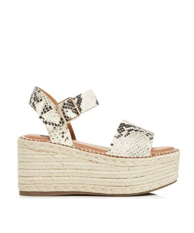 AQUA Women's Rowan Leather Espadrille Platform Sandals