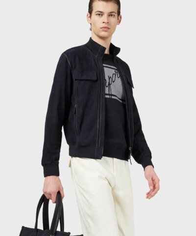 Emporio Armani Sweater With Front And Back Jacquard Logo